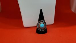 Türkis Ring Modeschmuck Silber Optik Sommer Chic Neu 💍