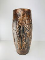 AKTION: Keramikvase mit Kupferglasur – Reliefdekor, 48 cm
