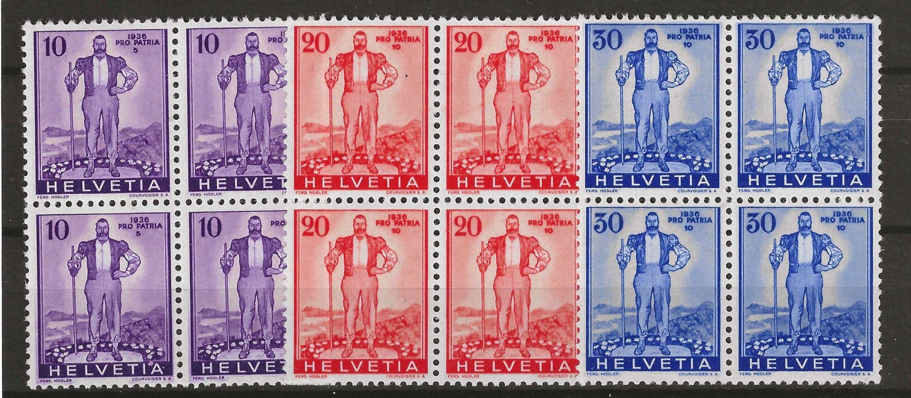 Tutti i francobolli: 1936 : Sondermarken W2 - W4 im VB, postfrisch ** – Nuovo (secondo la descrizione) da Gümligen venduto da Geniusbuy