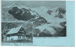 2-Bild-AK SUSTENPASS Gasthaus z. Stein 1900