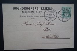 Kriens, 1905 Ganzsachen Postkarte Druckerei Eigensatz