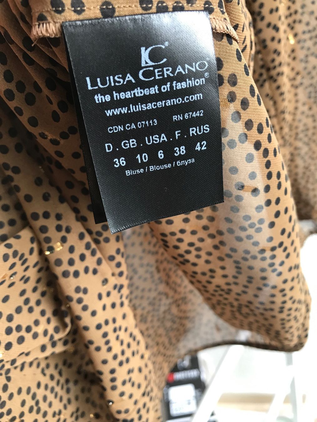 Luisa Cerano Camicette: LUISACERANO Bluse EU36 in Braun – Nuovo (secondo la descrizione) da Glattfelden venduto da Danshari 5