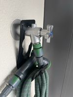schwarze Gartenschlauchhalterung 3 Stk.
