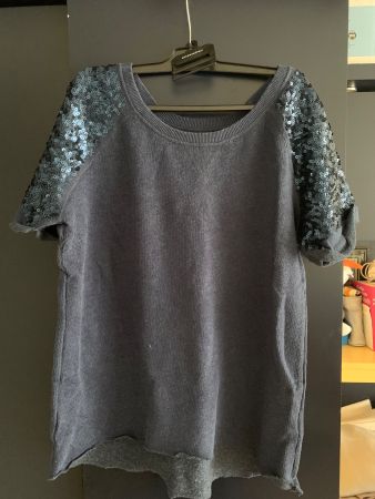 Dunkelblauer Kurzarm Pullover Damen