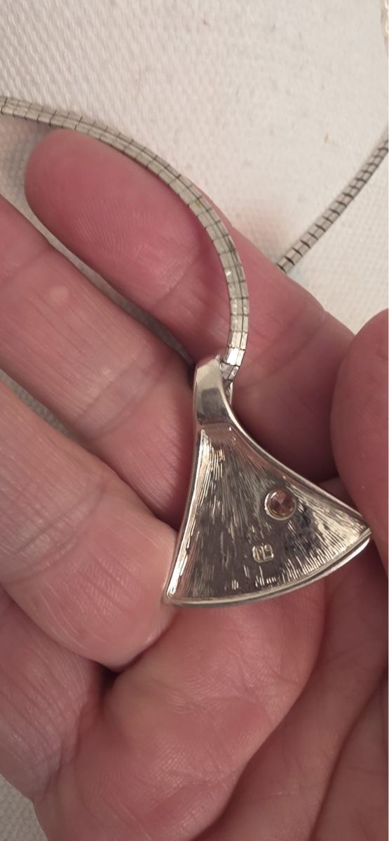 Catenine: Collier Anhänger echt Silber Emaille Stein – Usato da St. Gallen venduto da mania03 3