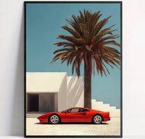 Ferrari Auto Poster Leinwandbild 40x60cm NEU (Rahmenlos)