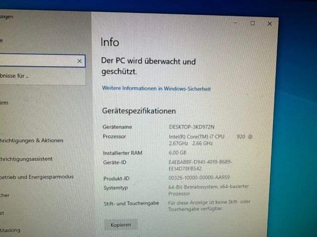 PC: Älterer PC Computer mit Bildschirm Core i7 6GB 1TB Firewire! – Usato da Brunnen venduto da 23068 2