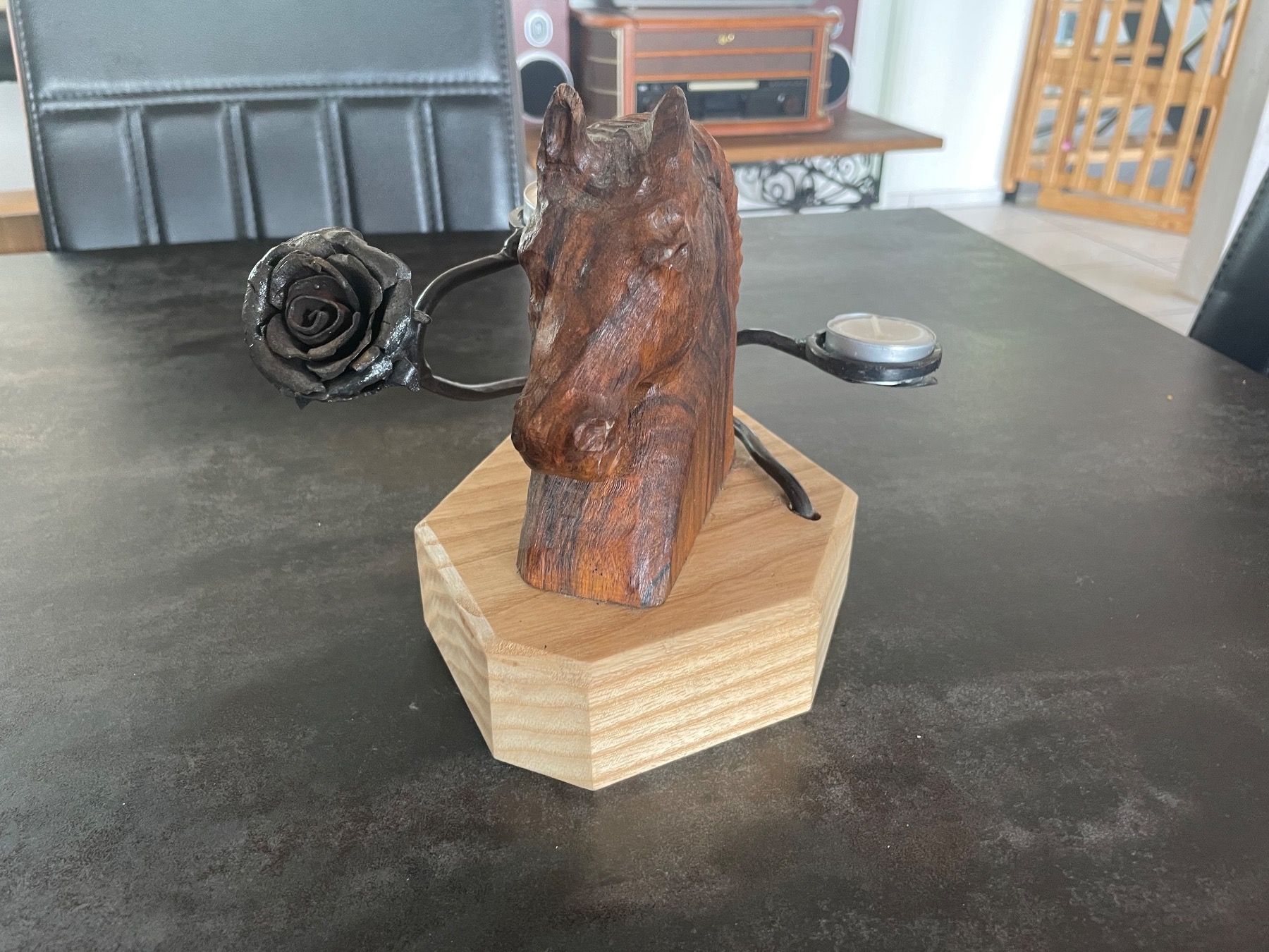 Portacandele: Bougeoir Art Déco Cheval Rose – Usato da Vallamand venduto da Bricbracbroc82 6