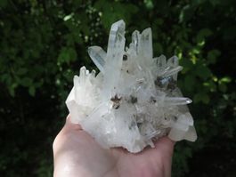 Bergkristall mit silbergrauen Tetraedrit von Peru ca. 534 gr