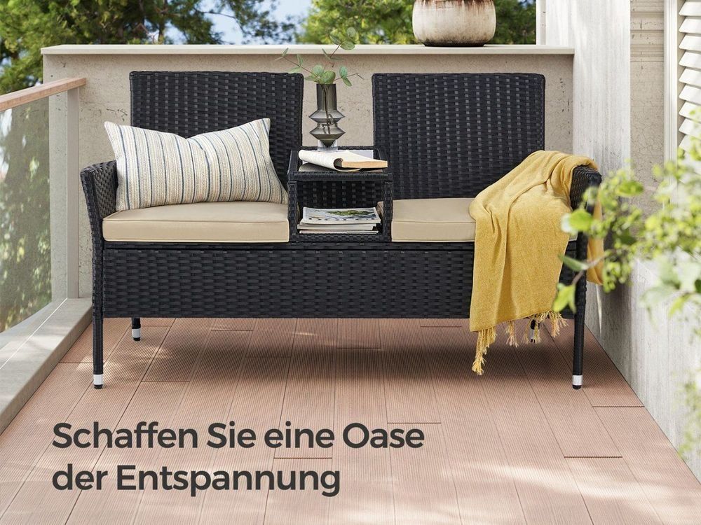 Set di tavolo e panche: Gartenmöbel Balkonmöbel Polyrattan Bank Tisch Sofa SOFISTA – Nuovo e nell'imballaggio originale da Lachen SZ venduto da MAMORU-MOEBEL 1