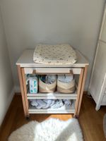 Wickeltisch inkl. Badewanne, Wickelauflage & 2 Körben