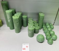 066 Posten Raureif Kerzen grün aus Liquidation