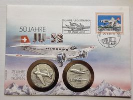 2-Medaillen 35.8 gramm,50 Jahre Ju-52 silber  999.9