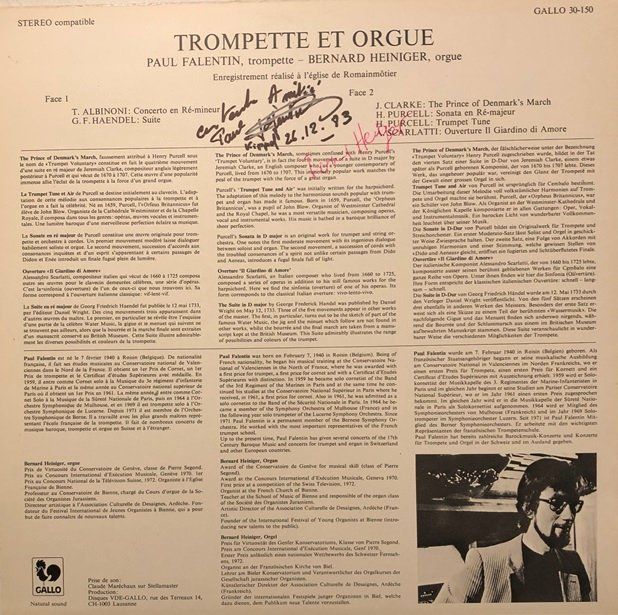 Dischi in vinile: Trompete und Orgel (LP, Falentin / Heiniger) – Usato da Grüningen venduto da azulrojo 1