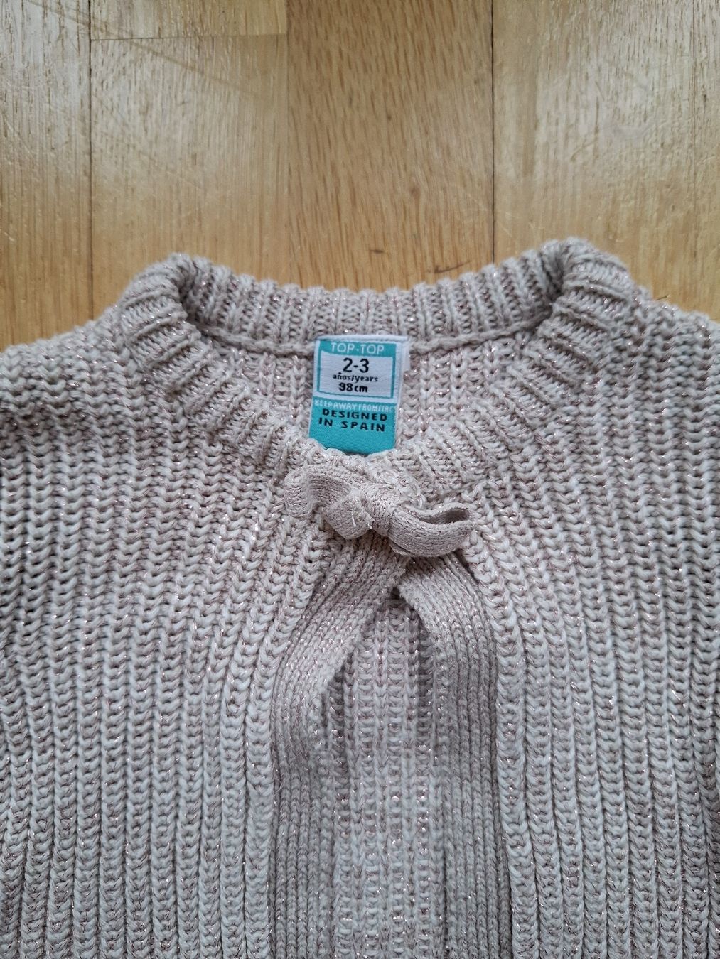 Giacche & Cappotti: Top  Strickjacke, beige mit Glitzer, Grösse 98 – Usato da Biel/Bienne venduto da AvasTheGreatest 1