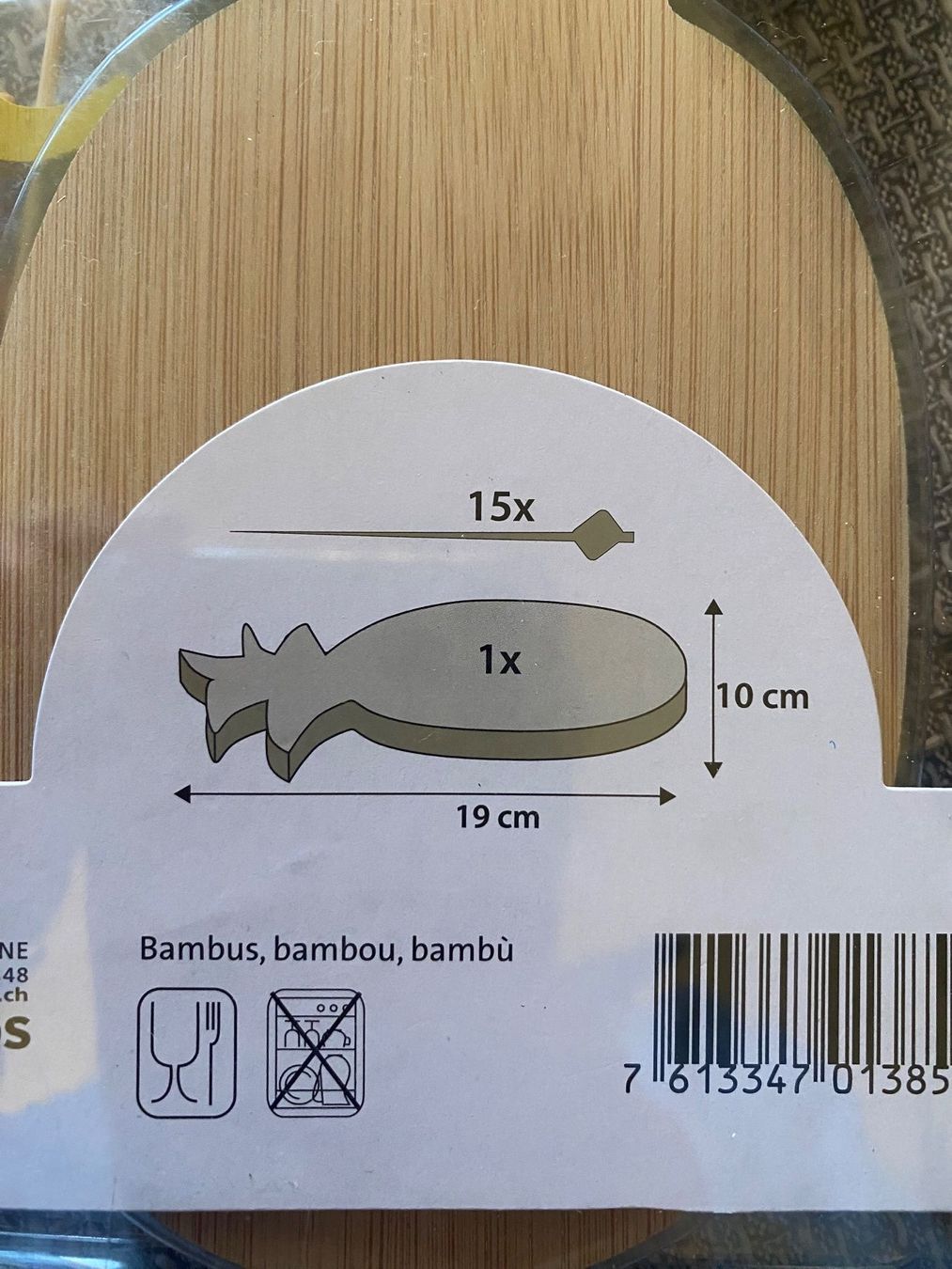 Migros Elettrodomestici da cucina: Apéro-Brett mit Picks in Ananasform / Planchette p. apéritif – Nuovo e nell'imballaggio originale da Gümligen venduto da Farrolito 2
