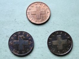 3x  1 Rappen  1982 - 1994 - 2004