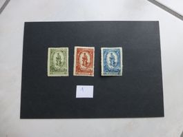 Liechtenstein 1920. Nr. 40-42 Postfrish mit Falz