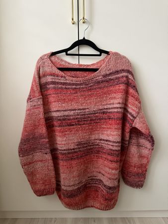 Gestreifter Pullover Orange/Rot/Rosa - neu und ungetragen M
