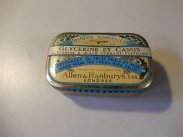 Vintage Blechdose Allenburys Glycerine et Cassis mit Rand
