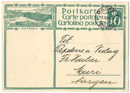 1929 Bildpostkarte Nr. 115-006 Bild EINSIEDELN, gest. Baden