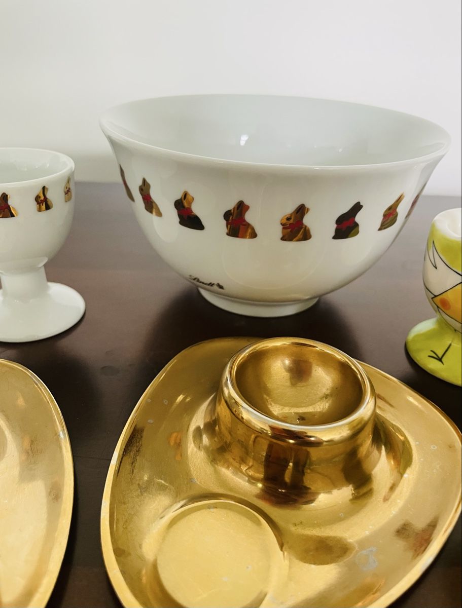 Altre Stoviglie: Süsses Oster-Set: Schüssel, Eierbecher, goldige Halter! – Nuovo (secondo la descrizione) da Au ZH venduto da Jaggy4 4