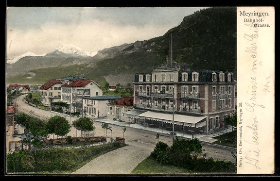 Cartoline postali: AK Meyringen, Bahnhofstraße – Usato da Berlin venduto da bartko-reher