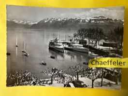 1960  8457 Ouchy-Lausanne. Le détarcadère et les Alpes de