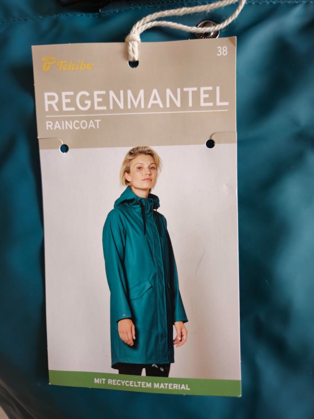 Tchibo Jacken: REGENMANTEL Tchibo, Grösse 38, Farbe 'petrol' – Neu (gemäss Beschreibung) aus Münchenstein von Lenzrose 4