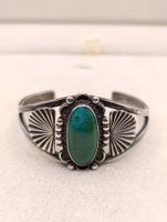 Vintage 925er Silber Navajo Armreif natürliche Türkis Top