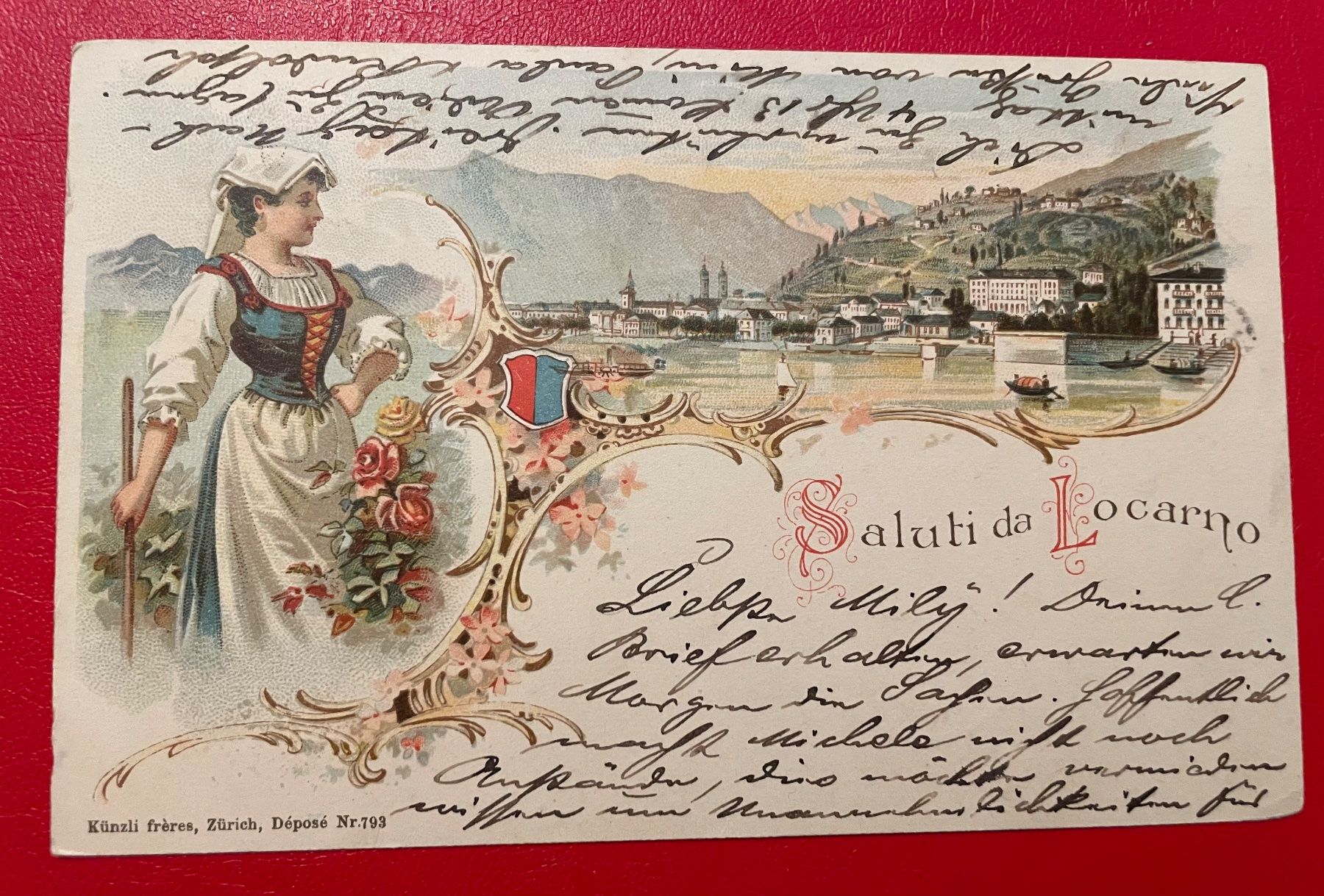 Cartoline postali: LITHO : Saluti da Locarno 1899 – Usato da St-Légier-La Chiésaz venduto da Theo005