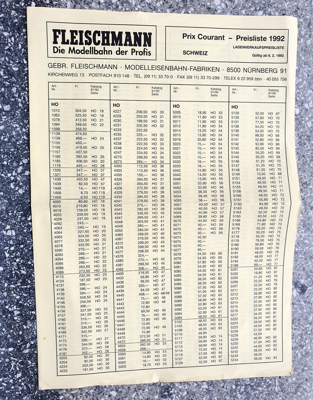 Fleischmann Modellini di ferrovie: Catalogue Fleischmann, 1991/1992, HO, en français – Usato da Martigny venduto da Abm1000 1