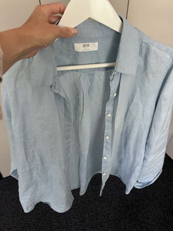 Uniqlo Leinenhemd hellblau Grösse XL guter Zustand