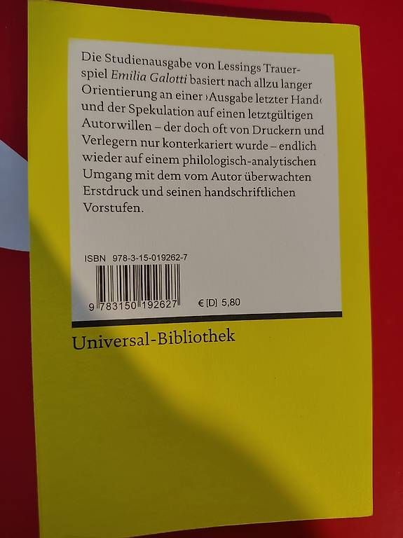Bücher: G. E. Lessing, Emilia Galotti – Gebraucht aus Gümligen von pre_z2wf 1