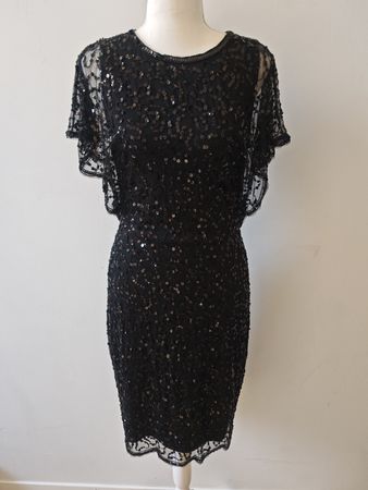 Anna Field Kleid schwarz Pailletten Grösse 38