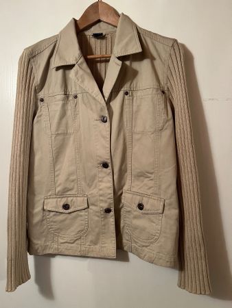 Cecil Damen Jacke, beige mit Strickärmel, Grösse L