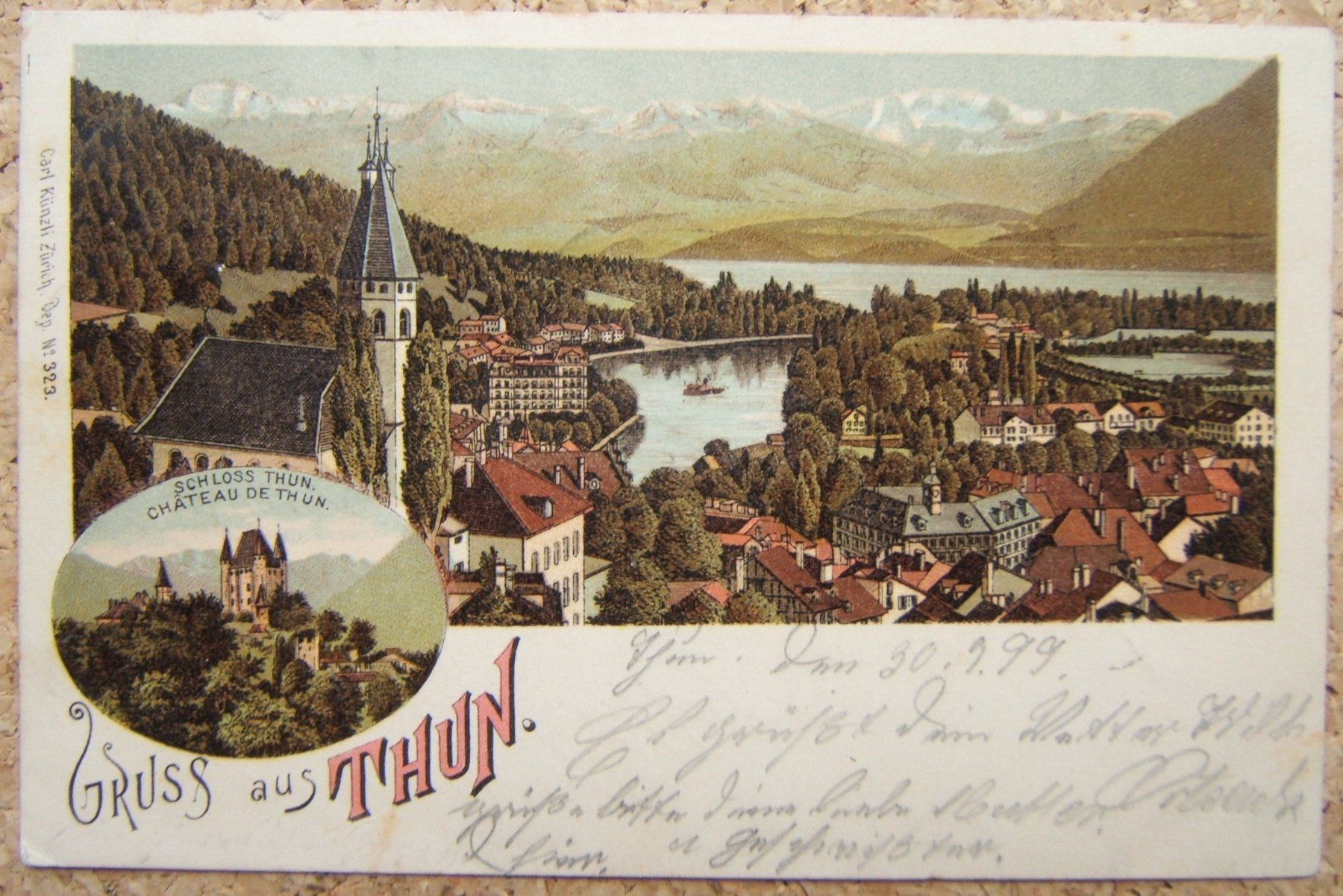 Cartes postales: LITHO GRUSS AUS THUN 1899 – D'occasion à Brunnen par Nonne04