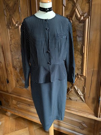 Original Vintage BELLA BIEU Kleid Gr. 46 IT 100% Feine Seide