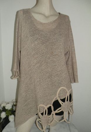 SCHÖNE TUNIKA LEINEN "LEAN" SOMMER FLORALES-DESIGN  NEU L
