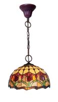 Tiffany Hängelampe, Buntglaslampe, Tulpen Design - NEU