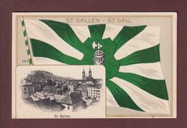 ST. GALLEN - Teilansicht - Wappe - 1909 // Eckbug //