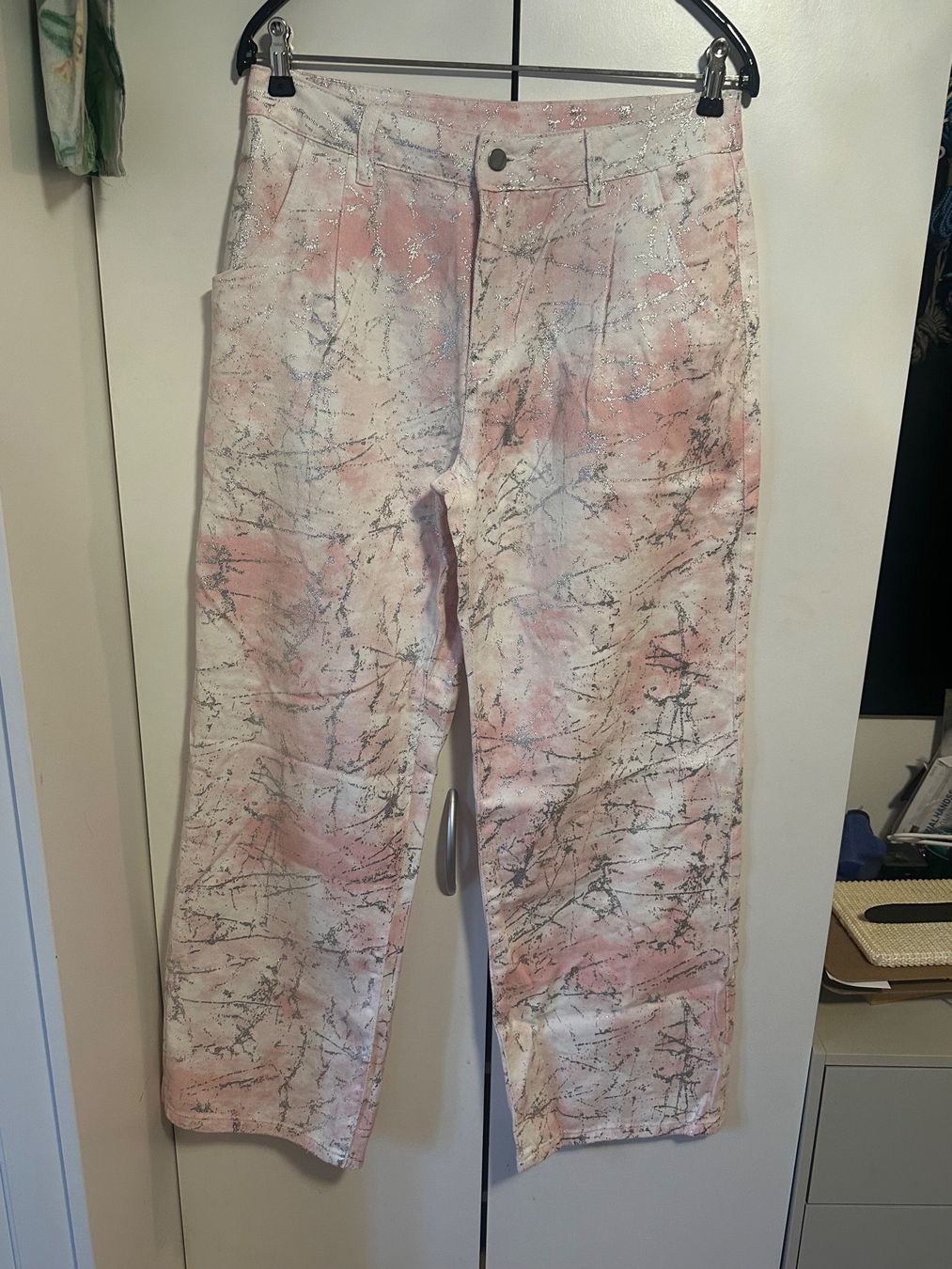 Jeans: Damen Jeans rosa-silber (M) – Usato da Schaan venduto da Hermine2018