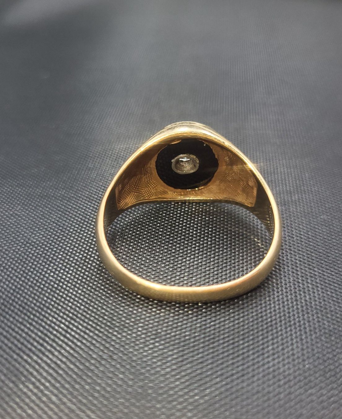 Anelli: Gold Ring Mit Diamant und Onyx – Usato da Wald ZH venduto da Dasilver 2
