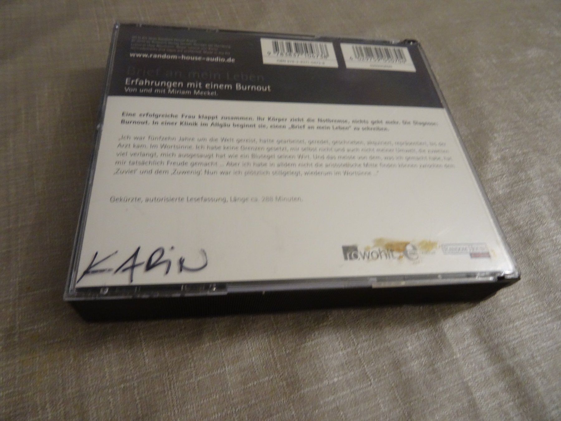 Audiolibri: Miriam Meckel - Brief an mein Leben - 4 CD – Usato da Olten venduto da Disc-Ausverkauf 1