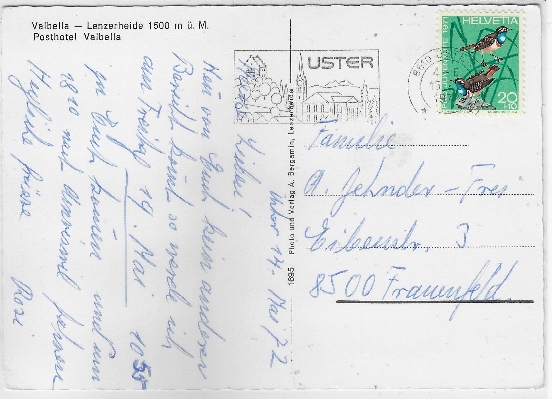Cartoline postali: Valbella-Lenzerheide - Posthotel Valbella – Usato da Ettingen venduto da Kartenplanet 1