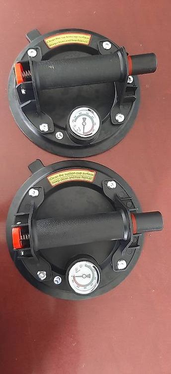 2er-Pack Vakuum-Saugheber 8 Zoll – Max. 360 Kg, Mit Manometer, Metallgriff, Für Glas, Fliesen & Stahlplatten Vakuum Saugheber