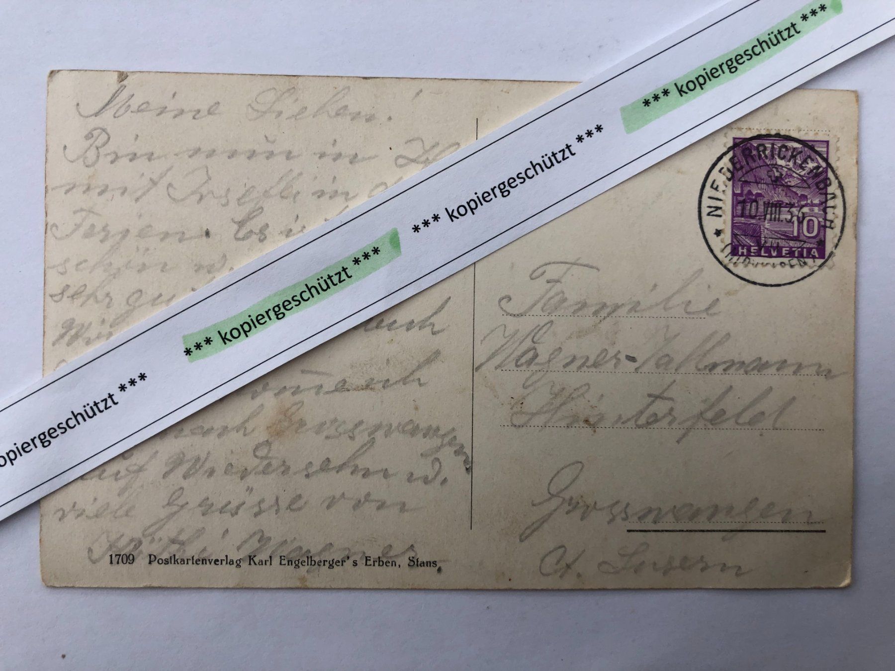 Cartoline postali: Maria-Rickenbach, 10.8.1936 alt AK – Usato da Hefenhofen venduto da Bierinder 1