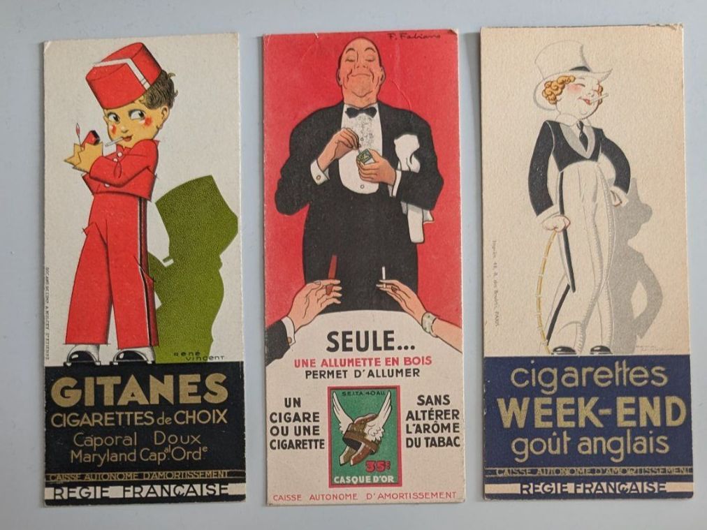 Autres collections & raretés: 3 alte Buchzeichen mit Tabakreklame – D'occasion à Mönchaltorf par Blechfreund