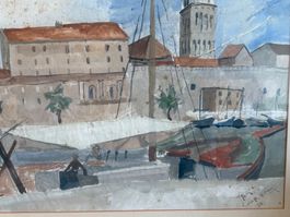 Carlo König 1900-1970 Basel Aquarelle Split 1934