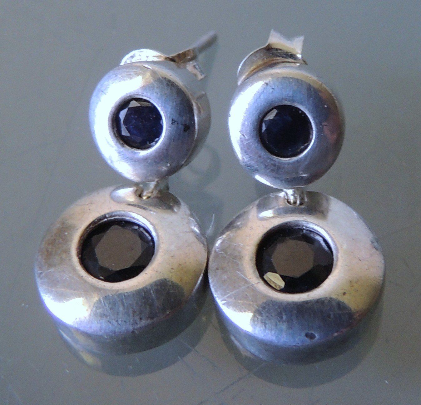 Orecchini pendenti & Orecchini a lobo: Kyanith und Topas Ohrstecker aus Silber 925 – Usato da Waldenburg venduto da schaller707